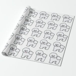 Bichon Frise Cute Cartoon Dog Pattern Wrapping Paper