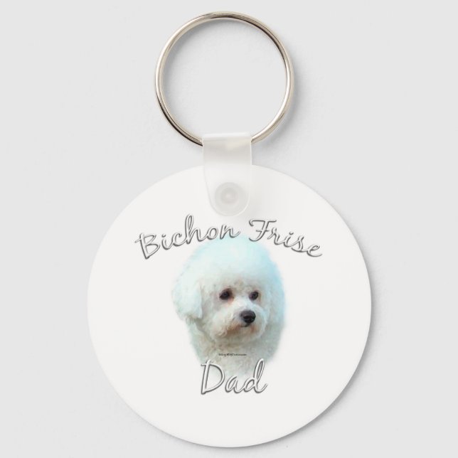 Bichon Frise Dad 2 Key Ring (Front)