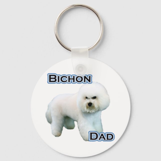 Bichon Frise Dad 4 - Keychain (Front)