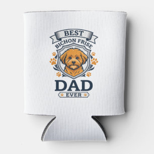 Bichon Frise Dad Ever Dog Paw Prints Can Cooler