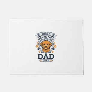 Bichon Frise Dad Ever Dog Paw Prints Doormat