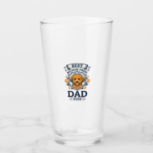 Bichon Frise Dad Ever Dog Paw Prints Glass