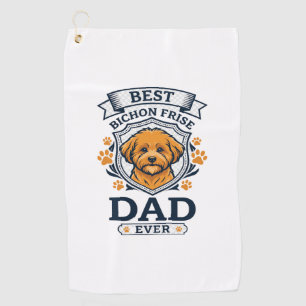 Bichon Frise Dad Ever Dog Paw Prints Golf Towel