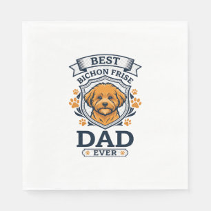 Bichon Frise Dad Ever Dog Paw Prints Napkin