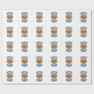 Bichon Frise Dad Ever Dog Paw Prints Wrapping Paper