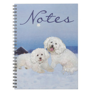 Bichon Frise December Evening Spiral Notebook