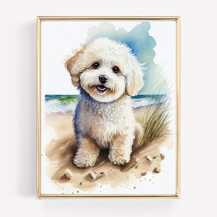 Bichon Frise Dog Art Painting Poster