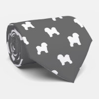 Bichon Frise Dog Breed Silhouettes Pattern Grey