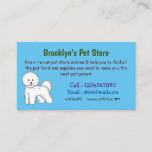 Bichon frise dog cartoon illustration business card