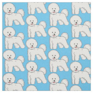 Bichon frise dog cartoon illustration fabric