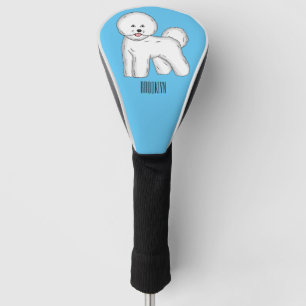 Bichon frise dog cartoon illustration golf head cover