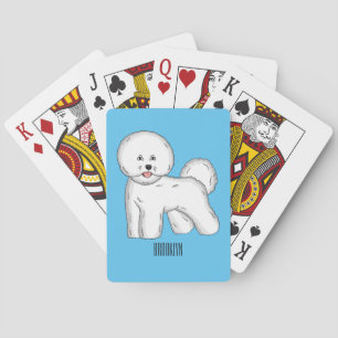 Bichon frise dog cartoon illustration playing cards