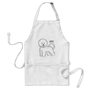 Bichon frise dog cartoon illustration standard apron