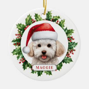 Bichon Frise Dog Ceramic Circle Ornament