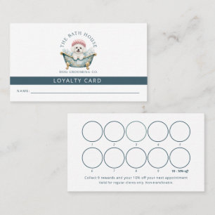 Bichon Frise Dog Groomer Business Loyalty Card