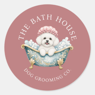 Bichon Frise Dog Groomer Sticker Sheets Dusky Pink