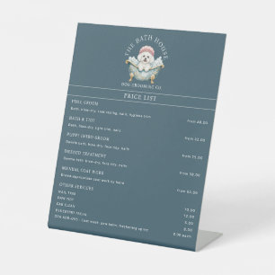 Bichon Frise Dog Grooming Price List Sign