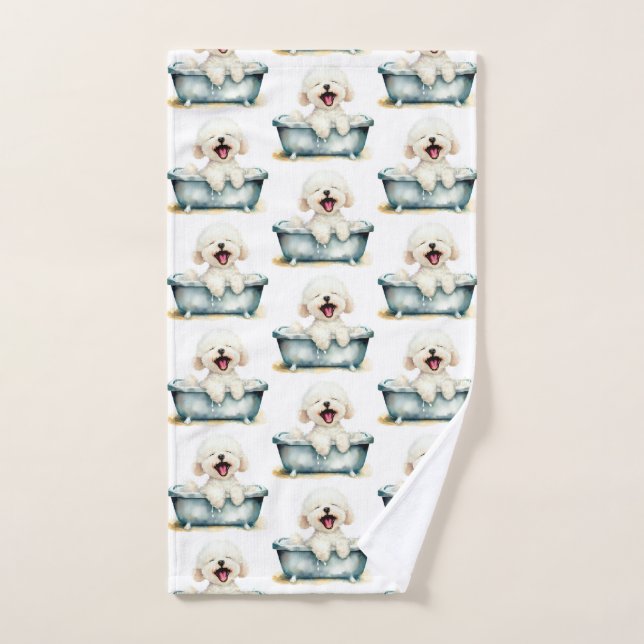 Bichon Frise Dog Hand Towel (Hand Towel)