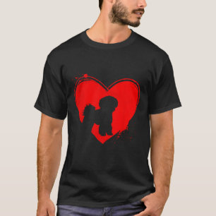 Bichon Frise Dog Heart Shape Valentine Dog Lovers  T-Shirt