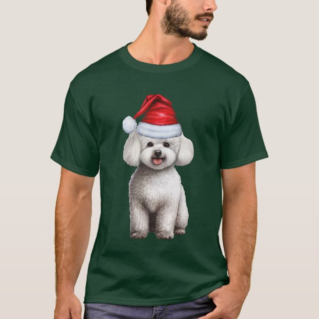 Bichon Frise Dog Lover Funny Christmas T-Shirt (Front)