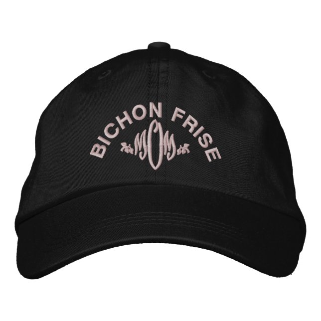 Bichon Frise Dog MOM Embroidered Hat (Front)