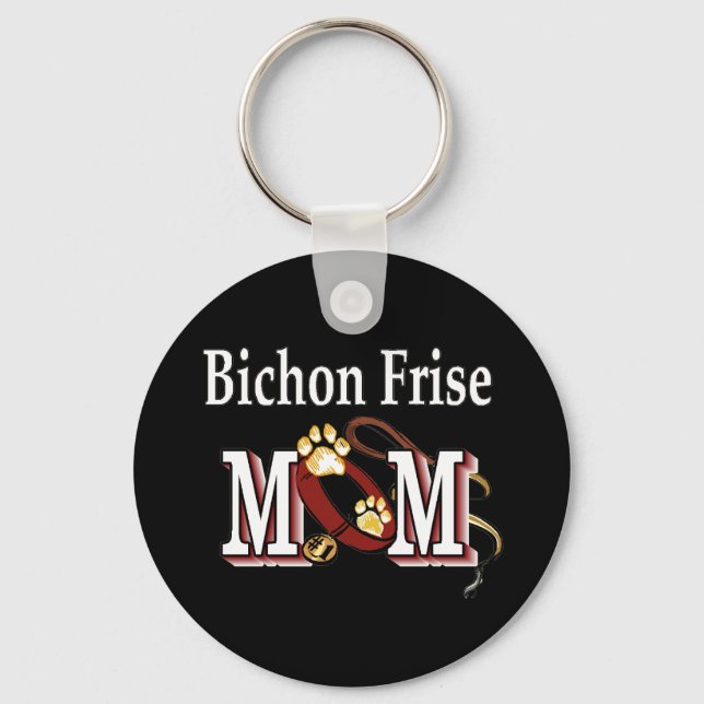 Bichon Frise Dog MOM Key Ring (Front)