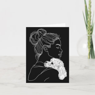 Bichon frise dog mum dog art mother's day card