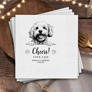 Bichon Frise Dog Personalised Cheers Napkin
