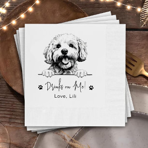 Bichon Frise Dog Personalised Drinks On Me Napkin