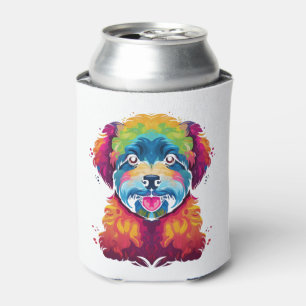 Bichon Frise Dog Pop Art Can Cooler