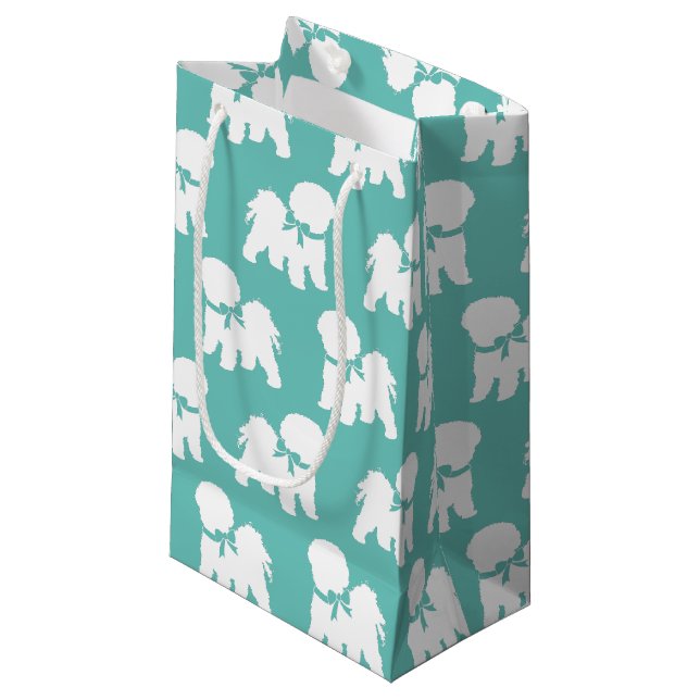 Bichon Frise Dog Puppy Small Gift Bag (Front Angled)