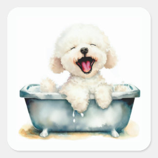 Bichon Frise Dog Square Sticker