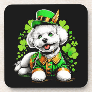 Bichon Frise Dog St Patrick's Day Coaster