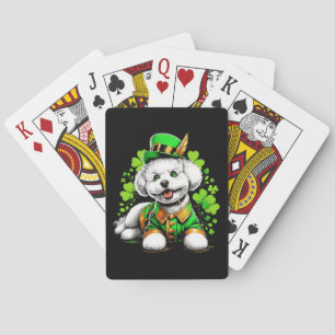 Bichon Frise Dog St Patrick's Day Playing Cards