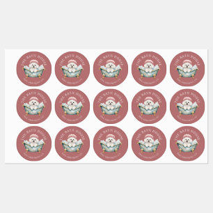 Bichon Frise Dog Waterproof Sticker Sheet - Pink