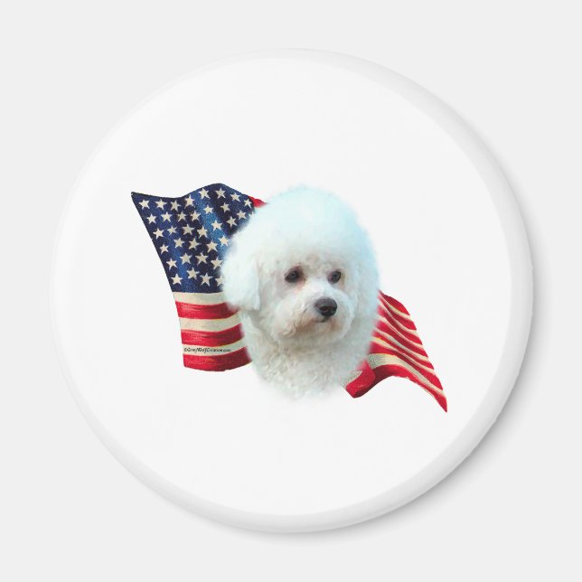 Bichon Frise Flag Magnet (Front)