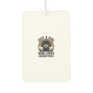Bichon Frise Girl Vintage Dog Lover Shirt_1 Car Air Freshener