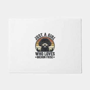 Bichon Frise Girl Vintage Dog Lover Shirt_1 Doormat