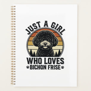 Bichon Frise Girl Vintage Dog Lover Shirt_1 Planner