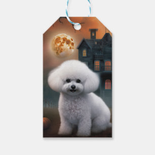 Bichon Frise Halloween Scary Gift Tags