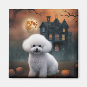 Bichon Frise Halloween Scary Magnet
