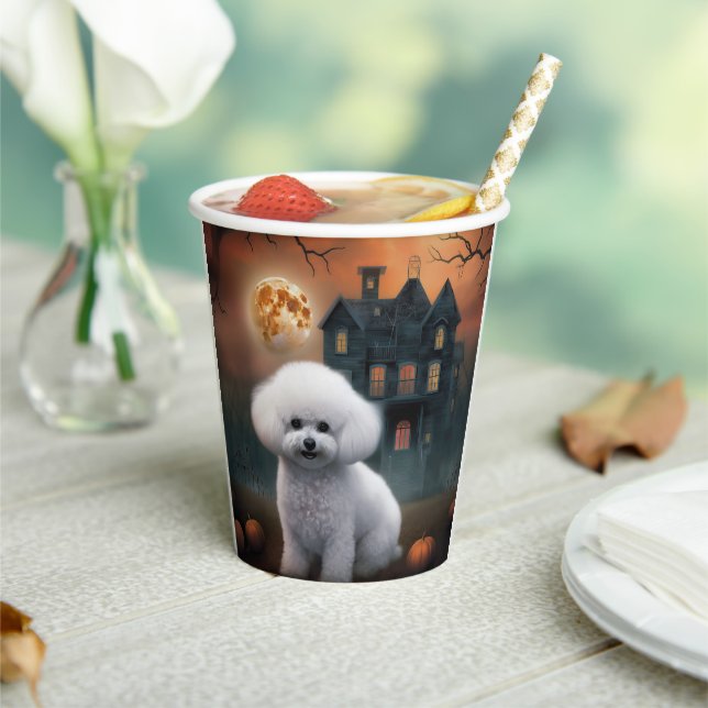 Bichon Frise Halloween Scary  Paper Cups (Insitu)