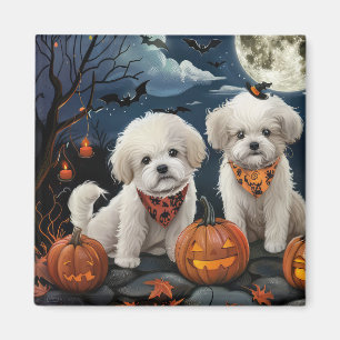 Bichon Frise Halloween Spooky Magnet