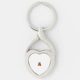 Bichon Frisé Halloween Vampire Pup with Pumpkin Ba Key Ring