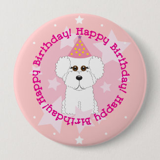 Bichon Frise Happy Birthday Button
