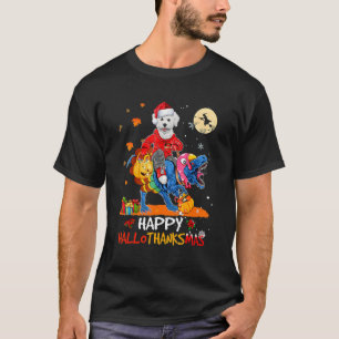 Bichon Frise Happy Hallothanksmas Halloween Thanks T-Shirt