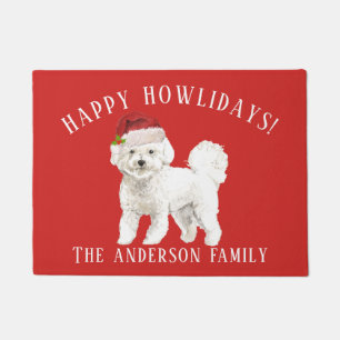 Bichon Frise Happy Howlidays Christmas Doormat