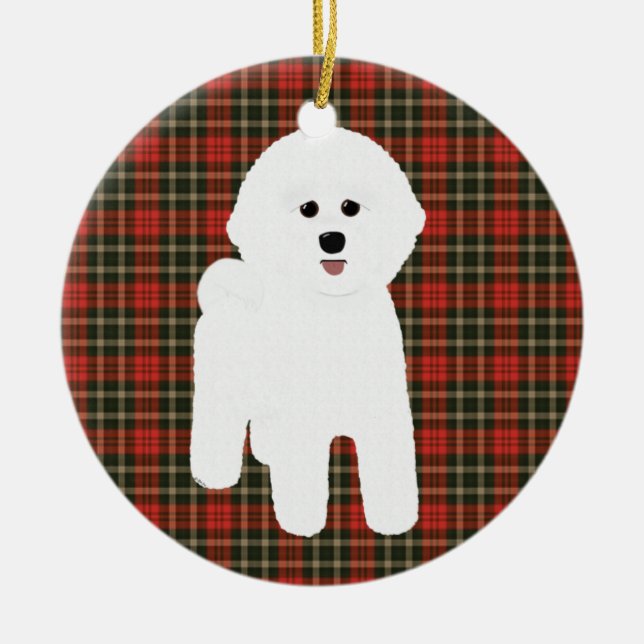 Bichon Frise Holiday Ornament (Front)