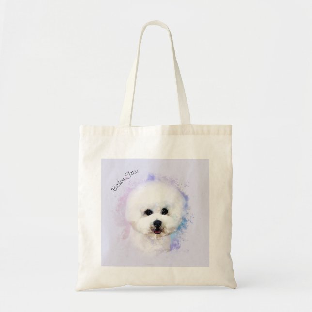 Bichon Frise Illustrated Tote Bag (7 colours) (Front)