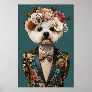 Bichon Frise In Suit Poster, Bichon Frise Poster
